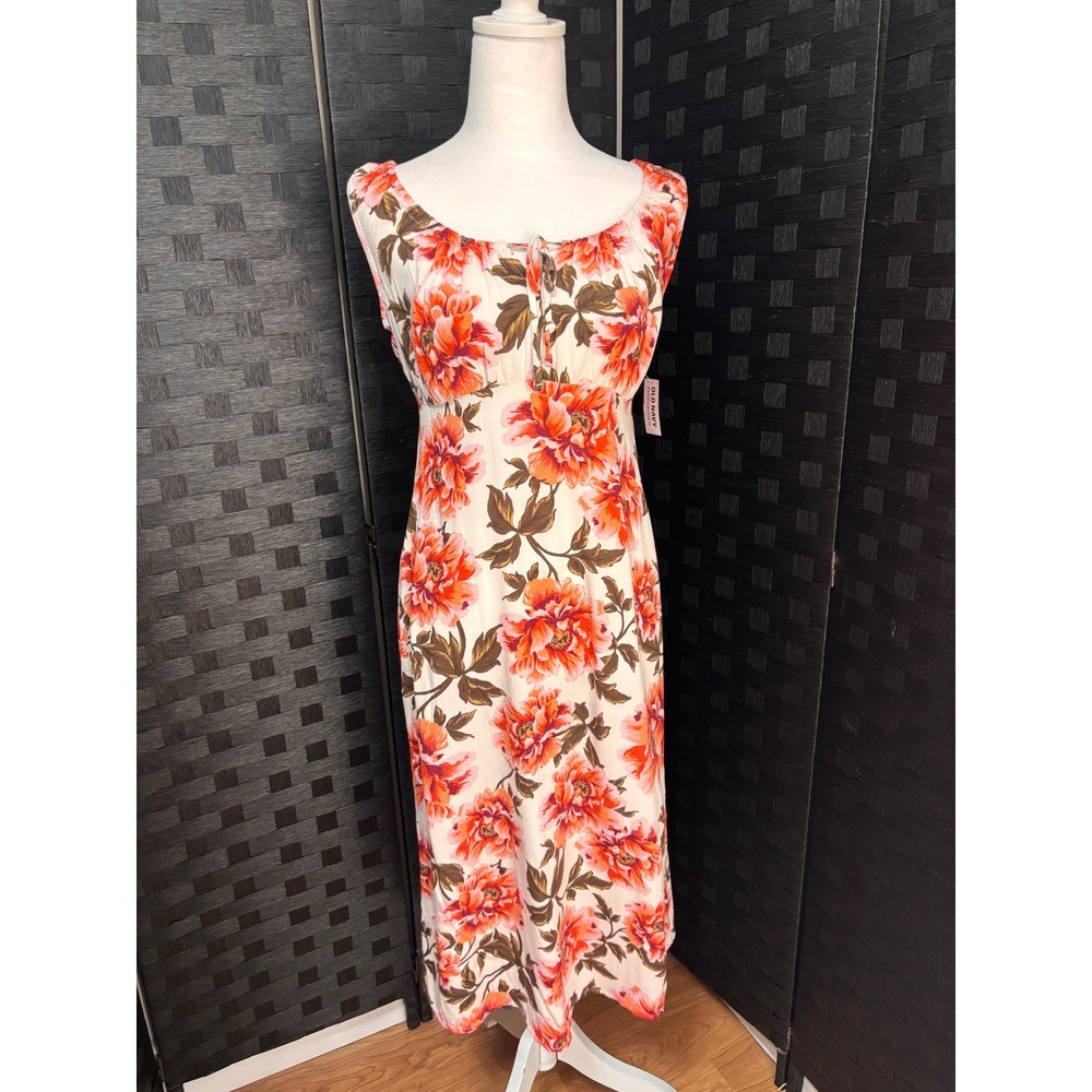 NWT Old Navy Maxi Dress Womens XS Floral Crepe‎ Empire Waist Boho Cottage Party